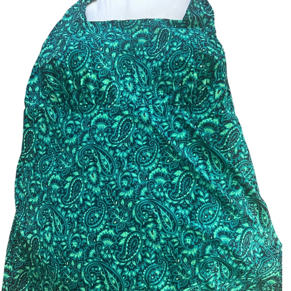 Green Paisley Halter Swim dress